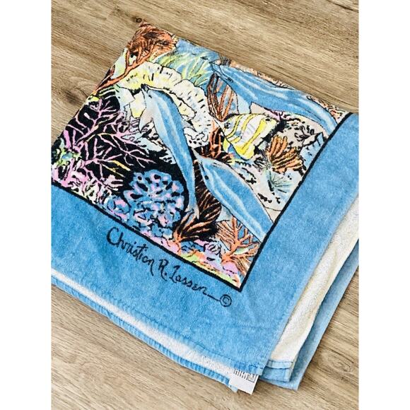 SAAB Beach Towel Ocean waterfall Hawaii By Christian Lassen Kona Made Colombia - Picture 9 of 10